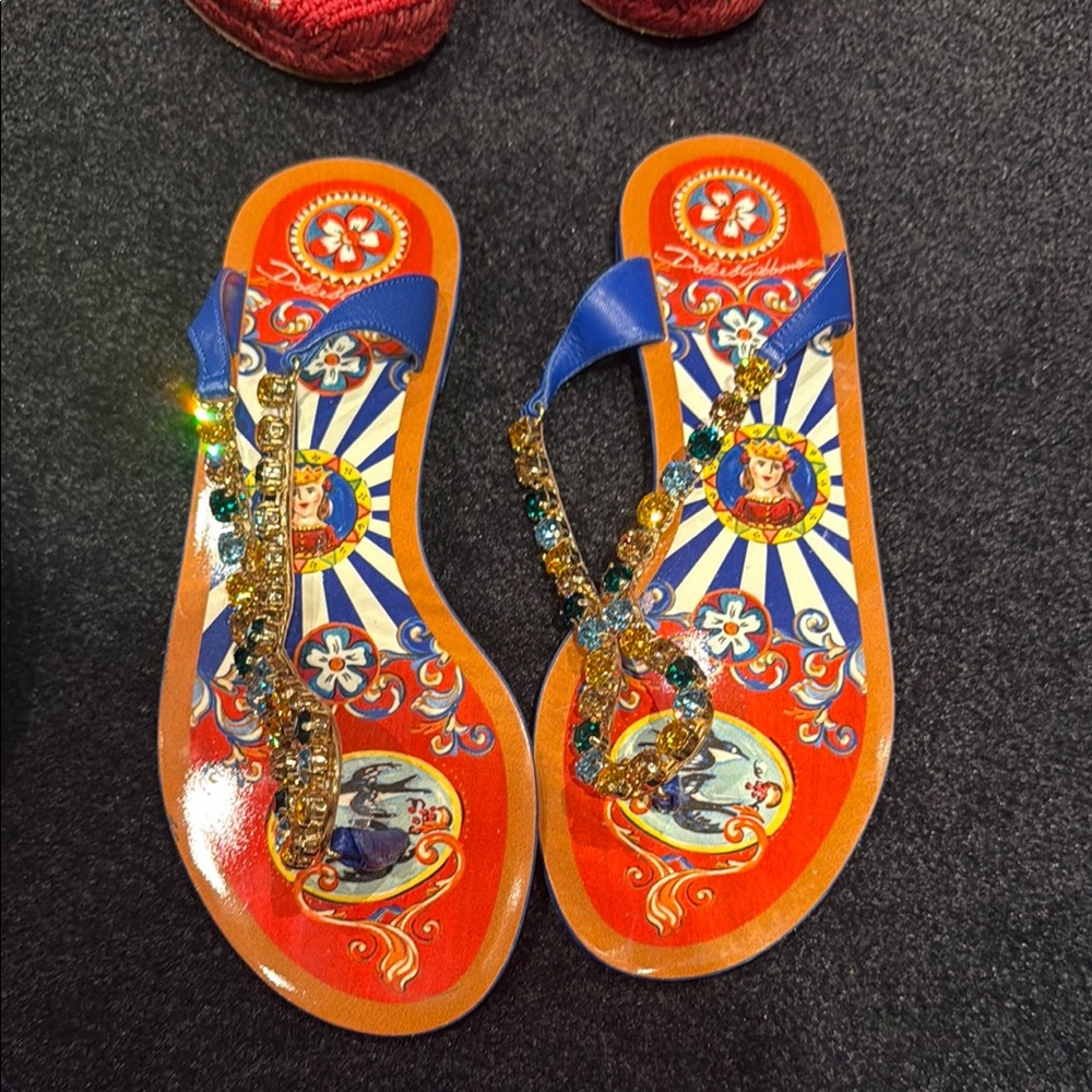 Dolce gabbana jelly embellished sandal